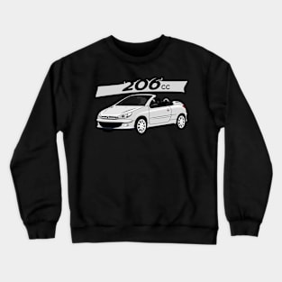 City car 206 cc Coupe Cabriolet france silver Crewneck Sweatshirt